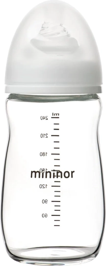 Mininor glass baby bottle 240 ml 0+