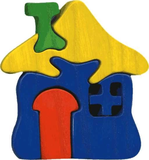 Fauna wooden insert puzzle small house