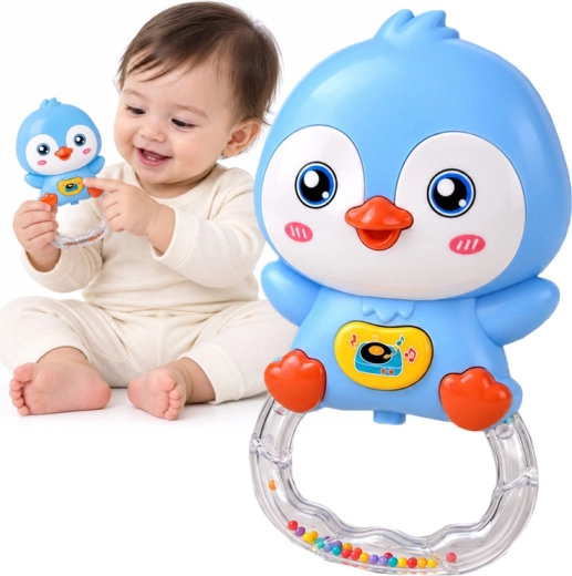 Musical Penguin Rattle with Melodies, Animal Sounds and Light