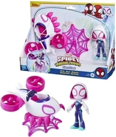 Marvel Spidey ja tema hämmastavad sõbrad Ghost-Spideri figuur koos sõidukiga