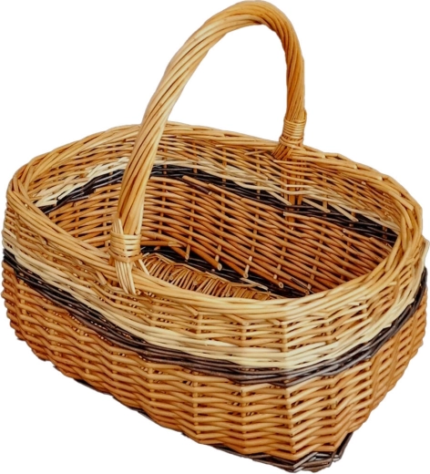 Punutud ostukorv PERELKA, väiksem, lakitud 36 × 26 × 28 cm