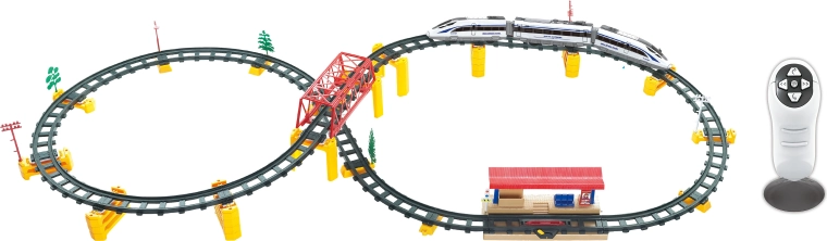 RC train with remote control and railway track 146 × 64 cm