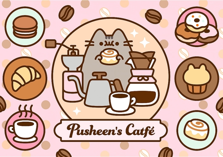 Puzzle 500 pieces – PUSHEEN in a Café Trefl