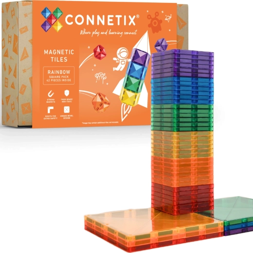 CONNETIX Rainbow Square Pack magnetilised klotsid 42 tükki