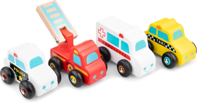 Set of Wooden Rescue Vehicles for Children