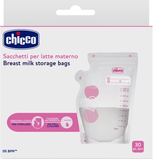 Chicco rinnapiima säilituskotid 250 ml, 30 tk