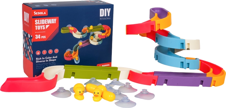 Suction Cup Ball Water Slide for the Bath, 34 Pieces