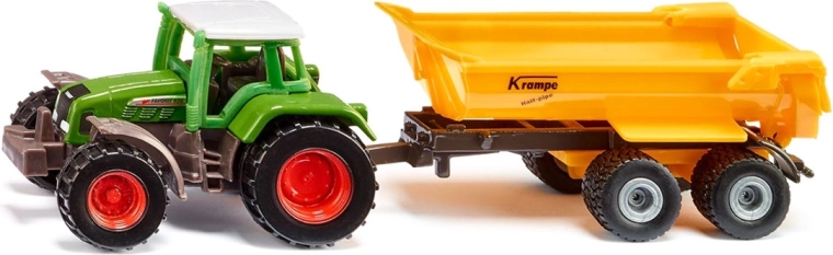 Siku traktor Fendt kallutatava haagisega Krampe