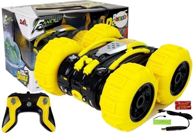 Amphibious reversible RC stunt car 1:24 yellow