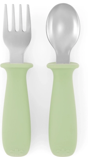 Skip Hop Besties squad roheline lusika ja kahvli komplekt lastele 12k+