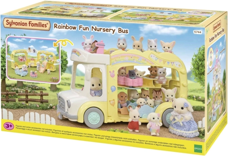 Värviline buss SYLVANIAN FAMILIES – multifunktsionaalne kolmekorruseline buss figuuridele