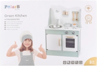 VIGA PolarB puidust mänguköök tarvikutega Eco Green