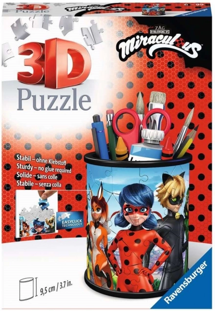 Ravensburger 3D puslepliiatsihoidja Imeline Lepatriinu ja Must Kass 57 tükki