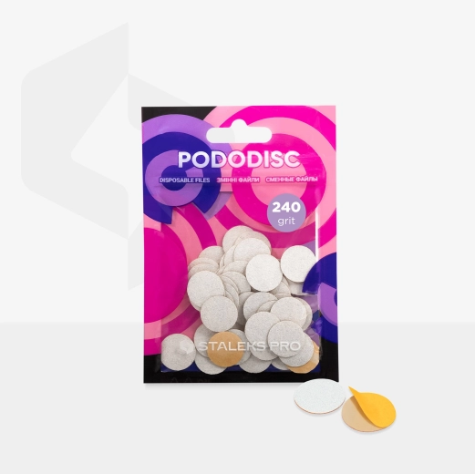 Staleks Pododisc White PRO M self-adhesive discs 240 grit (50 pcs)