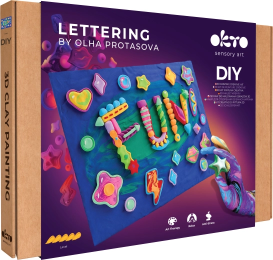 Okto lettering’i kunstikomplekt voolimismassiga maalimiseks Fun 30 × 40 cm