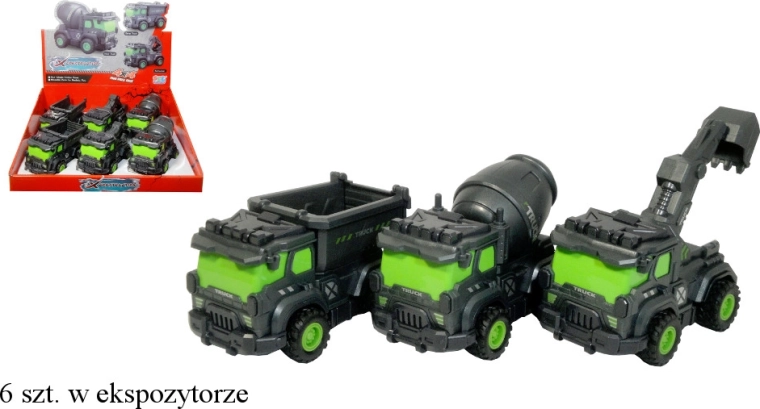 Construction vehicle with pull-back drive