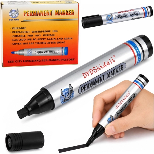 Veekindel püsiv marker must, ümmarguse otsaga 13,5 cm – 1 tk