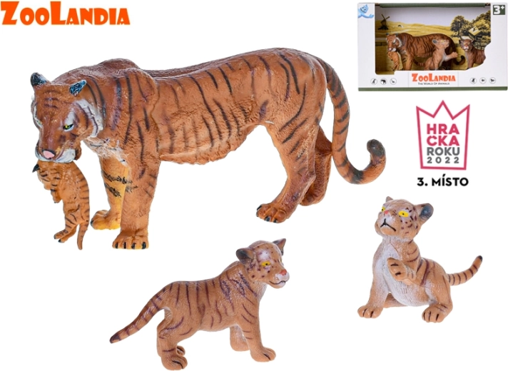Zoolandia tiiger koos poegadega – plastfiguuride komplekt