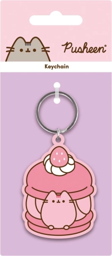 Pusheen strawberry keychain