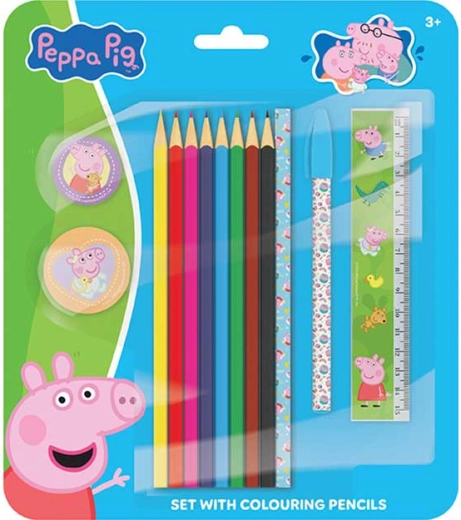 Peppa Pig Writing and Drawing Set with Colored Pencils