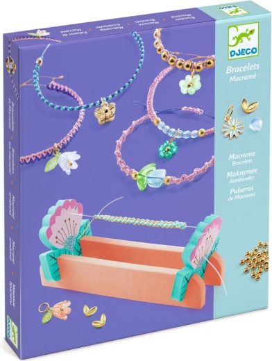 Djeco creative macramé and beaded bracelet kit – blue