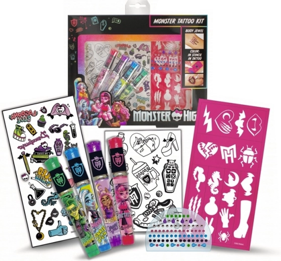 Monster High tätoveerimiskomplekt sädelevate geelide ja kleepsudega