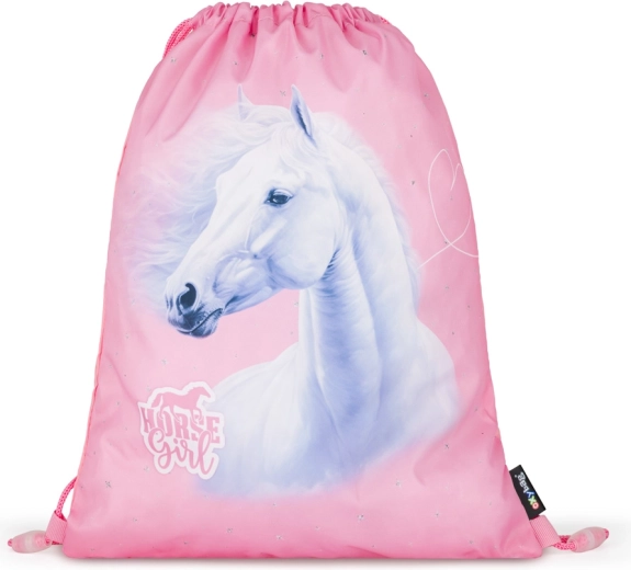Drawstring PE bag with Romantic horse motif