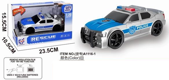 Blue Police Car 1:20 with Light and Sound
