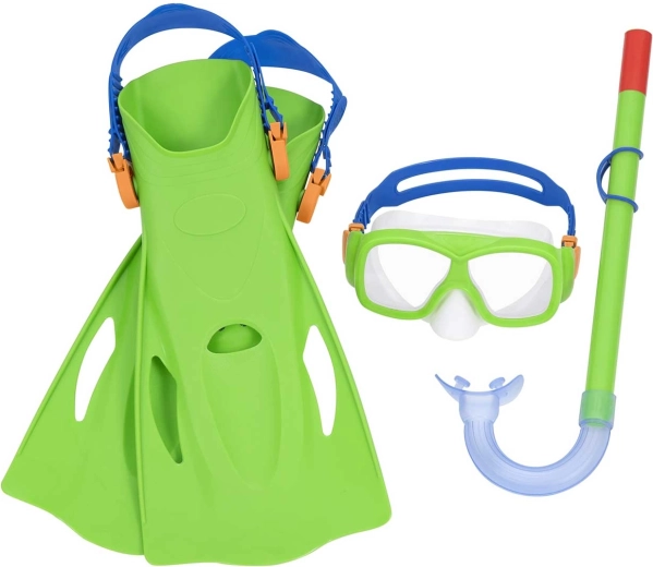 BESTWAY snorkeldamiskomplekt – mask, snorkel ja lestad (suurus 37–41)