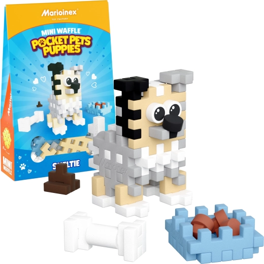 Konstruktor Mini Waffle Pocket Pets – Sheltie kutsikas, Marioinex