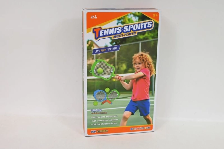 Laste tennisereketite komplekt haikujulise disainiga ja palliga