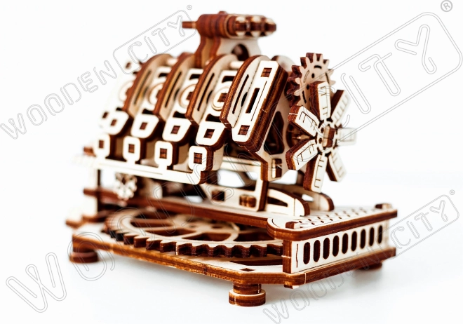 Puidust 3D pusle V8 mootor