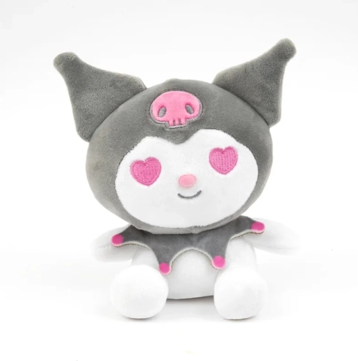 Pehme mänguasi Kuromi 32 cm – hall maasikaga (HELLO KITTY kollektsioon)