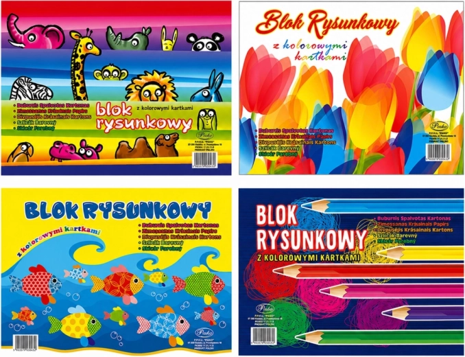 Colored drawing pad A4, 16 sheets, 80 g/m² PROTOS - 1 piece