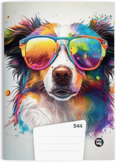 A5 ruled notebook with dog design, 40 sheets, 80 g/m²