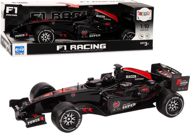 F1 Racing Car with Wind-Up Drive 1:10, Black with Sounds