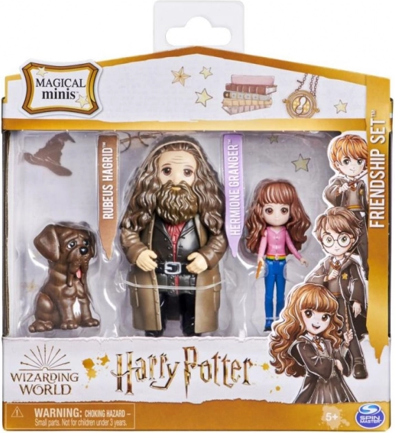 Wizarding World Magical Minis sõpruse komplekt Hermione Granger ja Rubeus Hagrid koos Fangiga