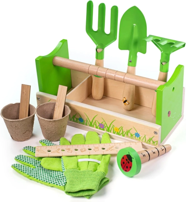 Bigjigs Toys laste aianduskomplekt kandekastis