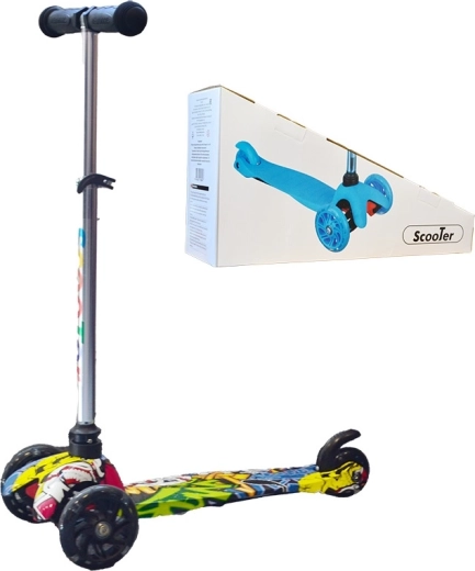 Children's three-wheeled scooter Graffiti with light-up wheel