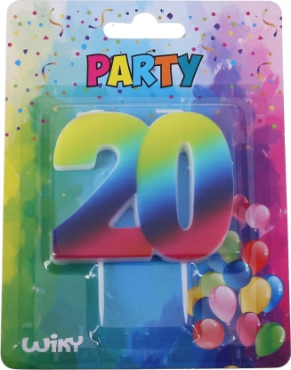 Party Candle Rainbow Number 20