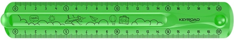 Painduv joonlaud KEYROAD Flexi 20 cm – roheline