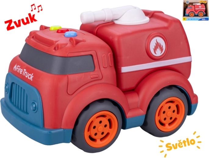 Fire truck with light and sound 17 cm