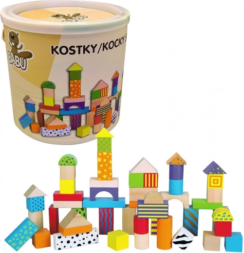 BABU puidust klotsid 50 tk ämbris