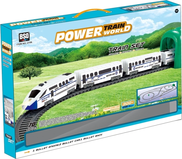 World of trains construction set – expansion set 70 pieces with motorized train