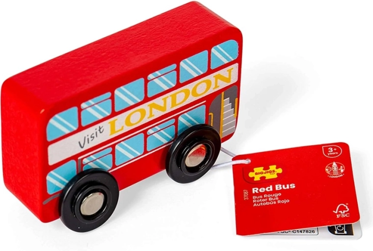 Bigjigs Toys puidust Londoni kahekorruseline buss