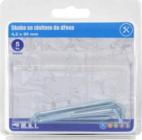 Puitkeermega kinnitusklamber 80 × 4,2 mm, tsingitud, 5 tk