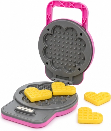 Waffle maker with lights, sounds, and color-changing waffles