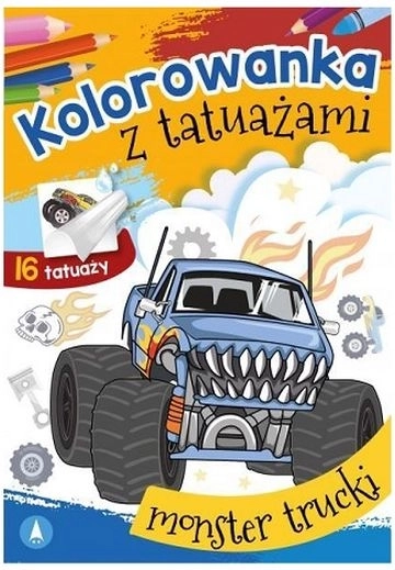 MOTOtattoo Monster truckid – värviraamat ja mahapestavad tätoveeringud