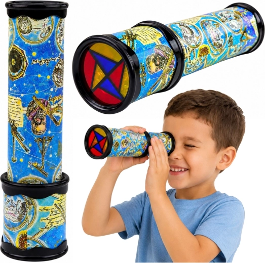 Laste pöörlev kaleidoskoop värviliste mustritega, sinine 21 × 5,5 cm – 1 tk