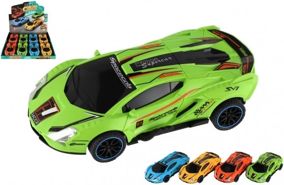 Plastist driftimisauto hoorattaga 16 cm – komplekt 4 värviga, 8 tk karbis